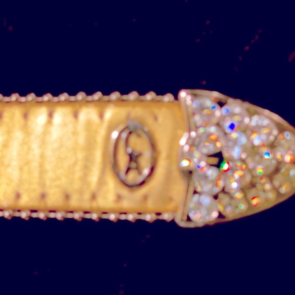 π CHRISTINE ALEXANDER ~ SWAROVSKI CRYSTAL STUDDED LEATHER BELT - Picture 5 of 8
